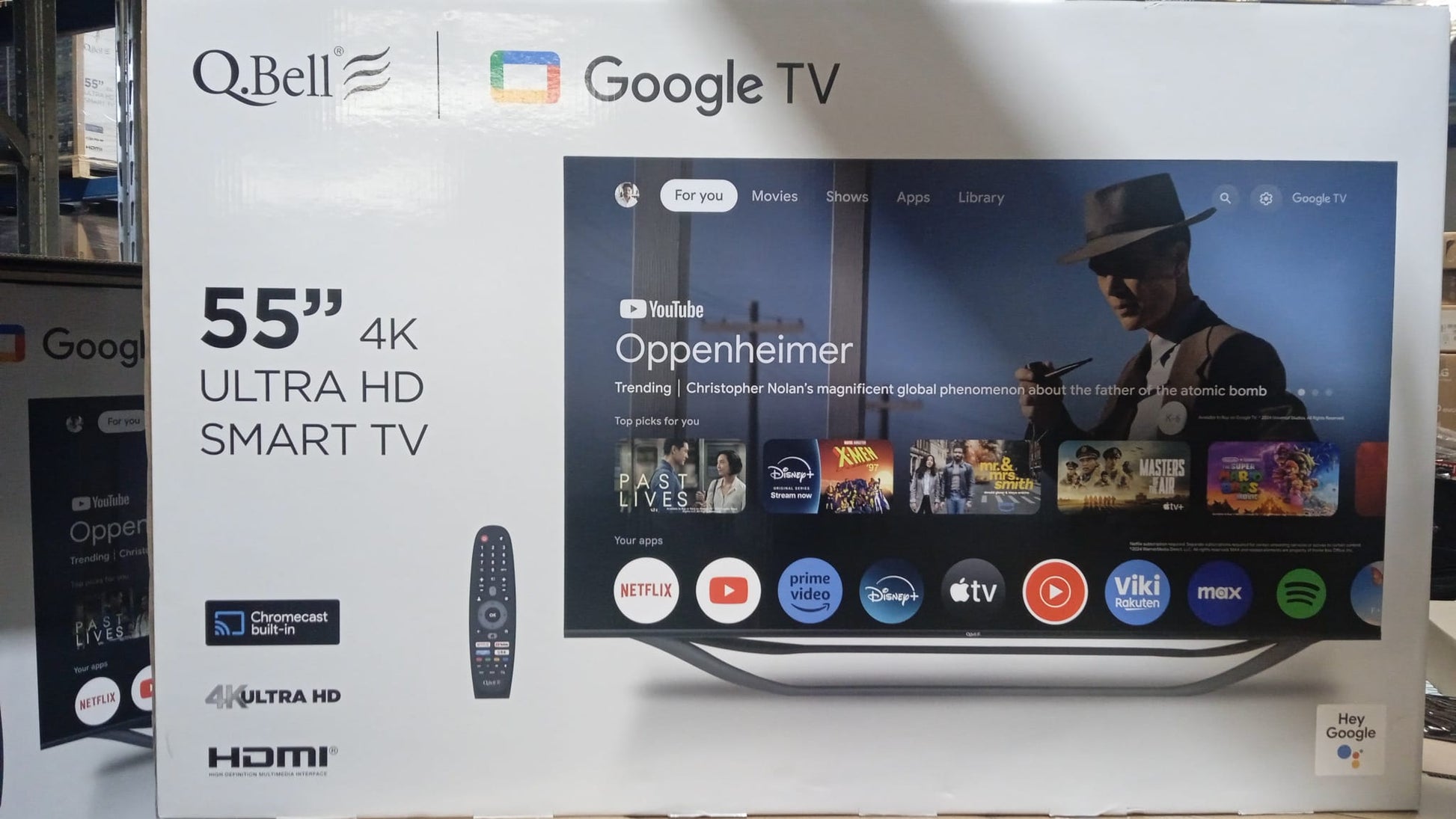 TV LED 55&quot; QBELL 4K QT55UGF9B SMART TV GOOGLE ITALIA BLACK